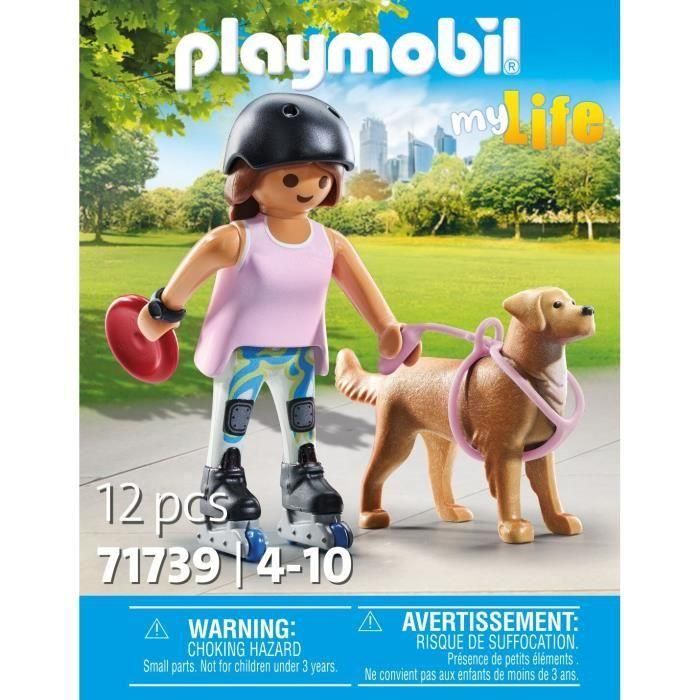 Figura patinadora con retriever playmobil my life 4 Figura patinadora con retriever playmobil my life 4