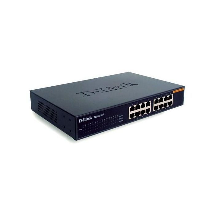 D-Link DES-1016D Switch de Red 16 Puertos RJ-45 10/100 Mbps Fast Ethernet con Control de Flujo para Escritorio/Rack 19"