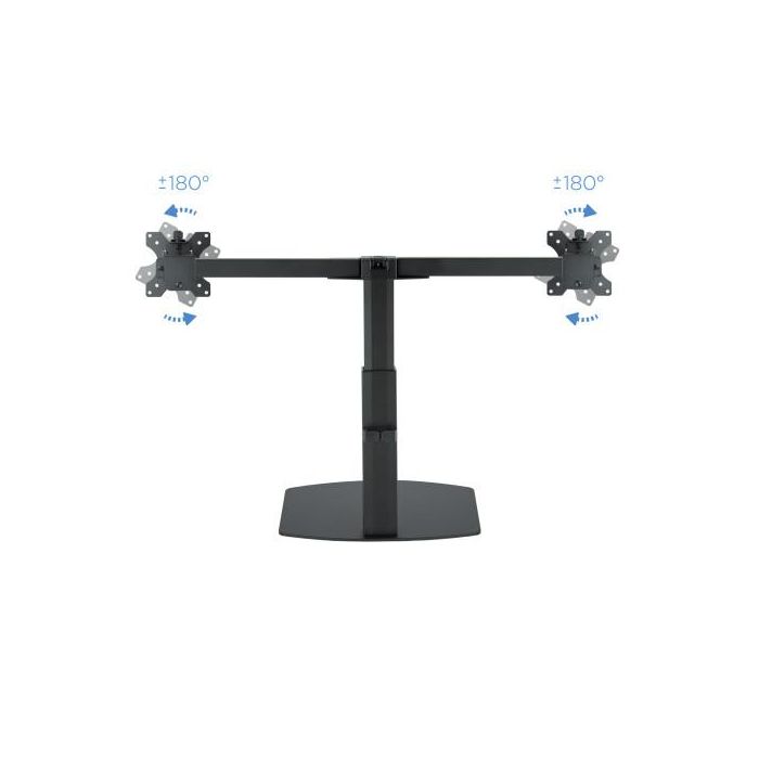 TooQ DB1727TN-B Soporte de Sobremesa para 2 Monitores 17-27" Brazo Pistón Gas Inclinable Giratorio hasta 6kg/brazo VESA 75/100 Negro 5