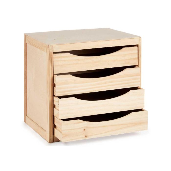 Cajonera de Madera Kipit 4 Cajones 30x37x38 cm Natural 1 Cajonera de Madera Kipit 4 Cajones 30x37x38 cm Natural 1