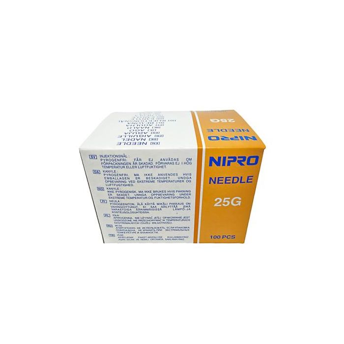 Nipro Agujas Hipodérmicas Desechables Estériles 0,50x16 mm Naranja 100 Ud