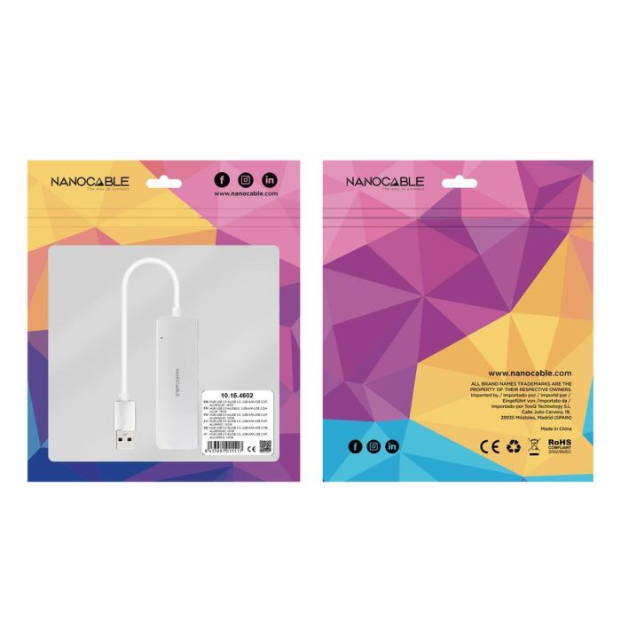 Hub USB NANOCABLE 10.16.4602 Plateado 4