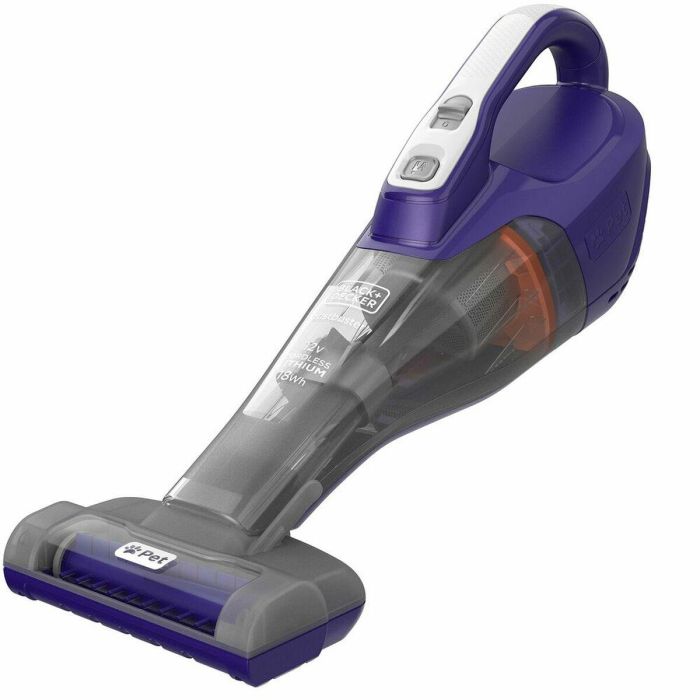 Black+Decker DVB-315-JP Recogetodo Ciclónico Inalámbrico Litio 12V Especial Mascotas Con Cepillo de Goma para Pelo