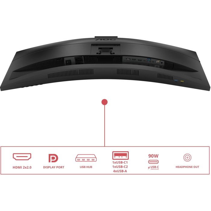 AOC CU34E4CV - 34 Zoll WQHD Curved, (3440x1440, 120 Hz, 2x HDMI 2.0, DP 1.4, DP, USB-C (90 W Power Delivery), RJ45, USB Hub) schwarz 12 AOC CU34E4CV - 34 Zoll WQHD Curved, (3440x1440, 120 Hz, 2x HDMI 2.0, DP 1.4, DP, USB-C (90 W Power Delivery), RJ45, USB Hub) schwarz 12