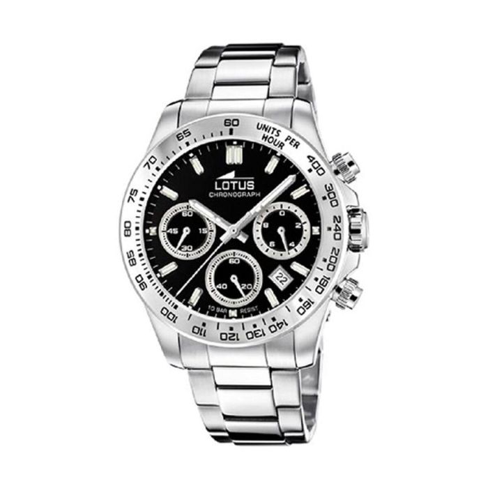 Reloj Hombre Lotus 18912/3 Negro Plateado Reloj Hombre Lotus 18912/3 Negro Plateado
