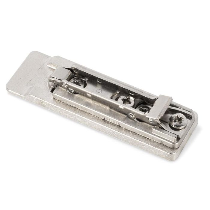 Salice Base Recta ZMK Clip 2R Zamak Níquel H5 para Pegar, Compatible con Bisagras Serie 100 200 B Silentia+