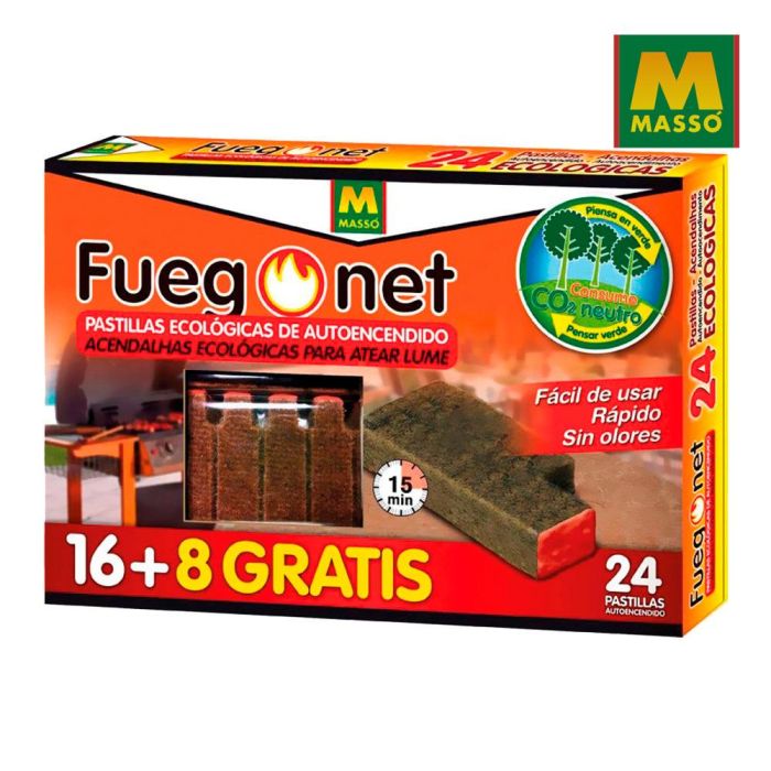 Massó Pastillas de encendido ecológicas para barbacoas y chimeneas - 16+8 uds 1 Massó Pastillas de encendido ecológicas para barbacoas y chimeneas - 16+8 uds 1