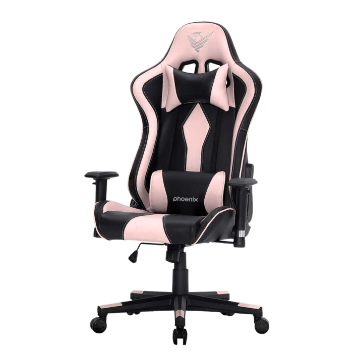 Phoenix Silla Gaming Tournament Cuero PU Rosa, Ergonómica, Reposabrazos 2D Ajustables, Reclinable 170º, Pistón Clase 3, 150kg 1 Phoenix Silla Gaming Tournament Cuero PU Rosa, Ergonómica, Reposabrazos 2D Ajustables, Reclinable 170º, Pistón Clase 3, 150kg 1
