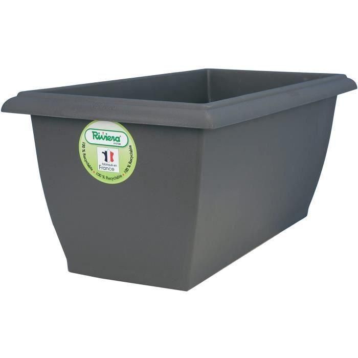 RIVIERA Jardiniere Evolution - 80 x 40 x H 32 cm - 64 L - Gris 1