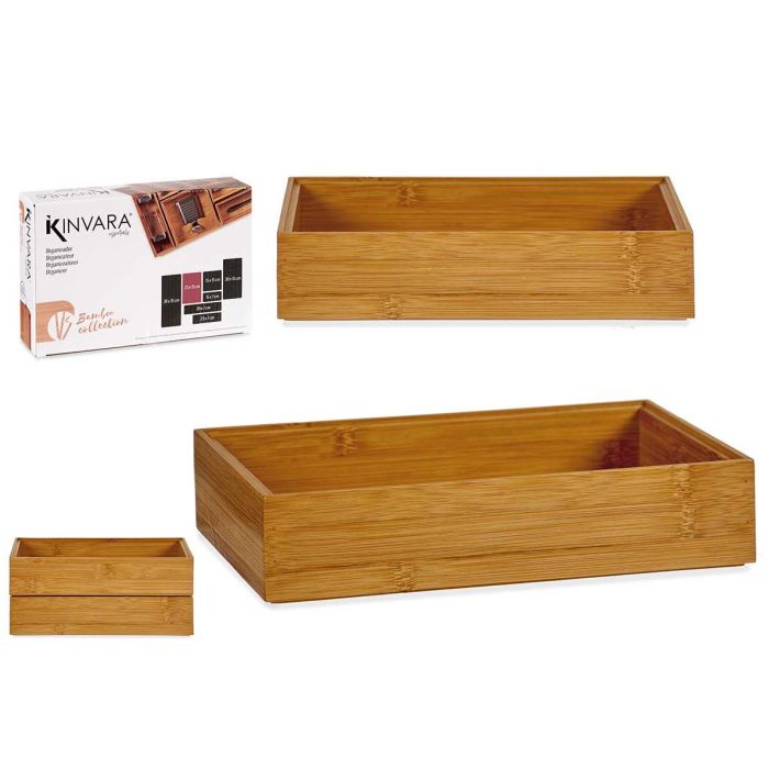 Kinvara Organizador de Bambú Apilable 23x15 cm Natural (24 Unidades) Kinvara Organizador de Bambú Apilable 23x15 cm Natural (24 Unidades)