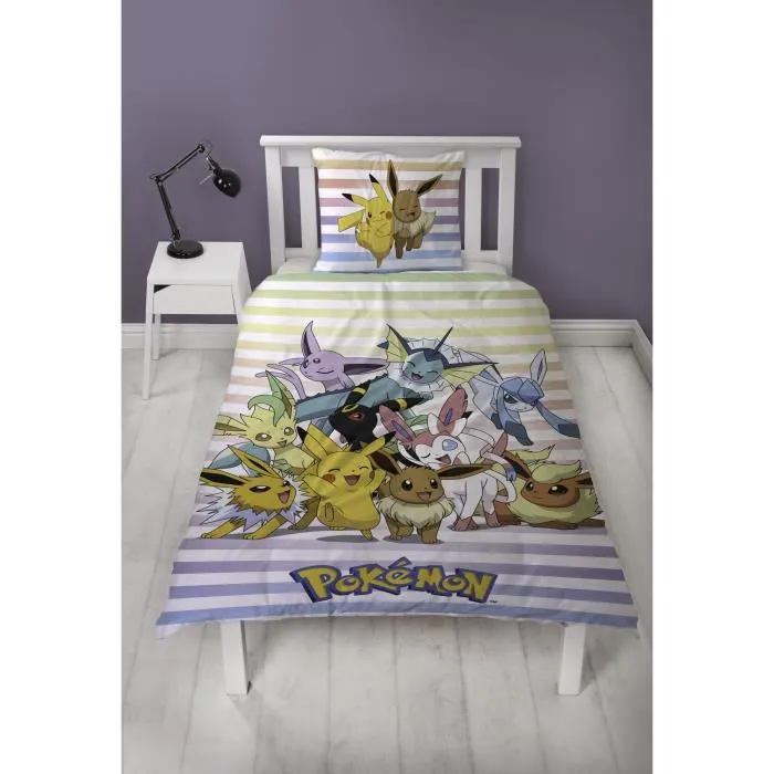 Pokemon Juego de Cama Reversible Pikachu y Eevee Microfibra Funda Nórdica 140x200 cm + Funda Almohada 63x63 cm 4