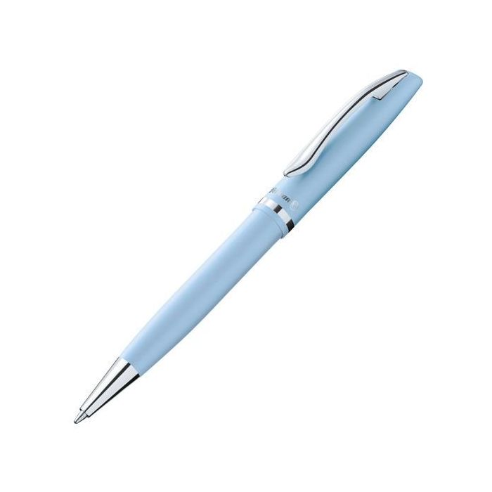 Pelikan Bolígrafo de Metal Jazz Pastel Color Celeste Tinta Azul Punto Mediano Trazo 1mm Mecanismo de Giro Caja Regalo