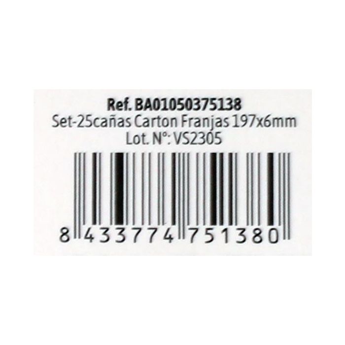 Set de 25 pajitas de cartón con franjas - 197x6 mm - Algon (24 Unidades) 6 Set de 25 pajitas de cartón con franjas - 197x6 mm - Algon (24 Unidades) 6