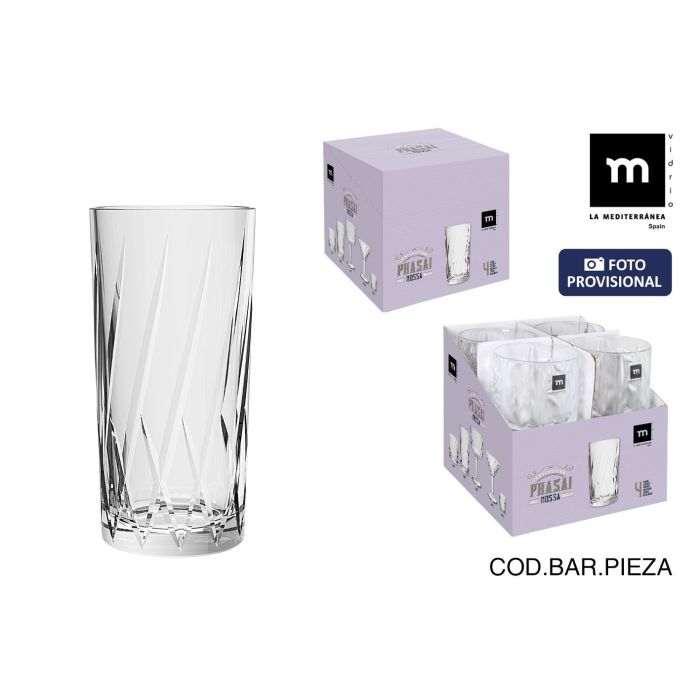 La Mediterranea Vaso Alto Phasai Nossa, 460 ml, Ø 7.8 x 16 cm (24 Unidades)
