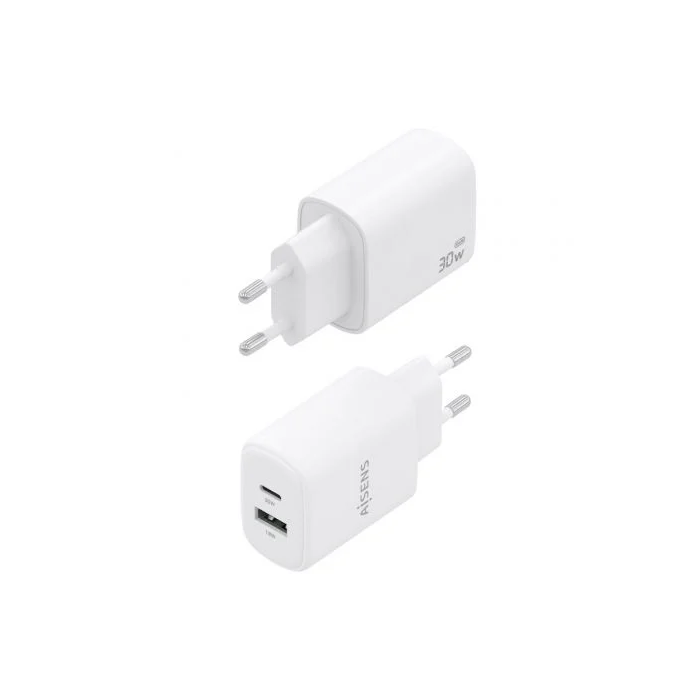 Aisens Cargador de Pared GaN A110-0977 30W 1xUSB-C 1xUSB-A Blanco 2