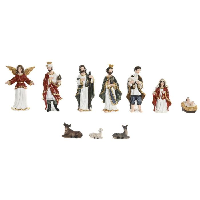 DKD Home Decor Nacimiento de Navidad Tradicional, Set de 8 Figuras Decorativas de Resina Multicolor, 4x12x5 cm 1