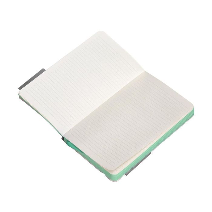 Cuaderno Con Gomilla Antartik Notes Tapa Blanda A6 Rayas Gris Y Turquesa 100 Hojas 80 gr Fsc 8