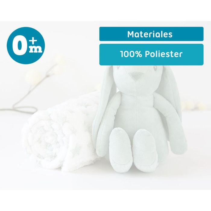Conejo De Peluche Verde Con Mantita De Estrellas 4