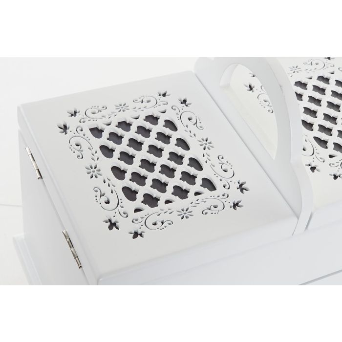 Joyero Romantico DKD Home Decor Blanco Lila 17 x 24 x 30 cm (2 Unidades) 3