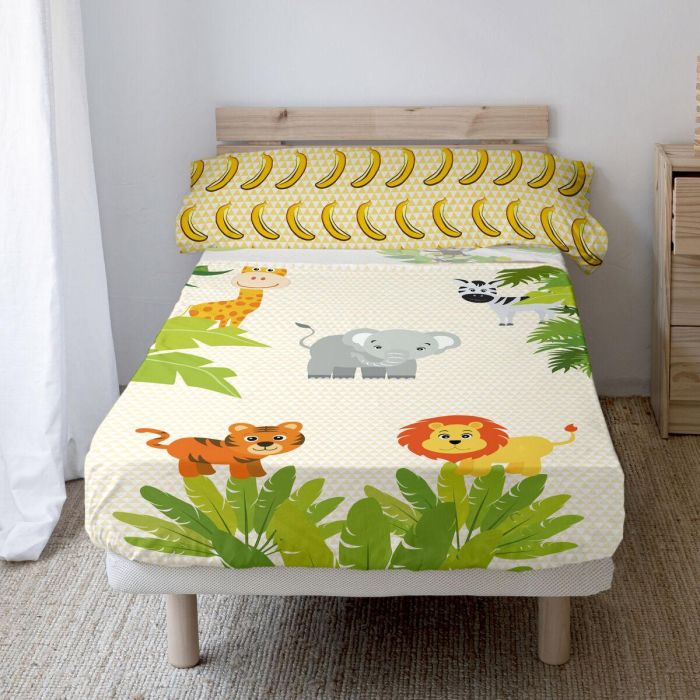 Juego de Sábanas HappyFriday Mr Fox Wild Multicolor Cama de 80/90 2 Piezas 1