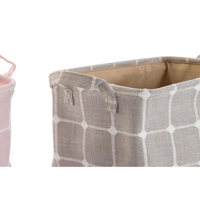 DKD Home Decor Cesta Basicos Gris Beige 25 x 18 x 35 cm (4 Unidades) 1