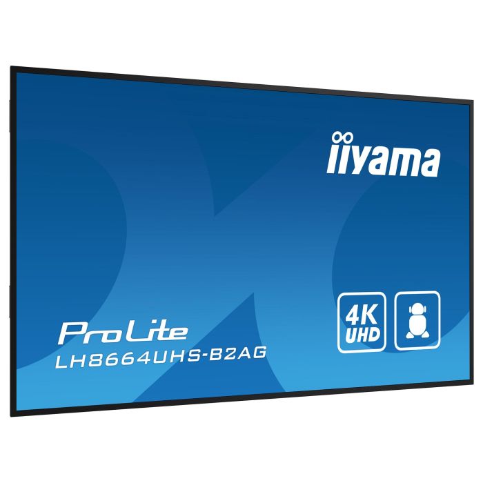 IIYAMA LH8664UHS-B2AG Pantalla 4K 85.6" 3840x2160 IPS 24/7 3xHDMI 2xUSB Wifi