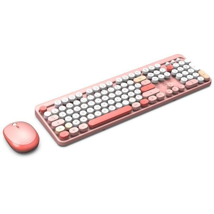 Combo teclado + mouse inalámbrico - MOBILITY LAB - Pure Color - Rosa - Diseño ergonómico - Escritura discreta 1 Combo teclado + mouse inalámbrico - MOBILITY LAB - Pure Color - Rosa - Diseño ergonómico - Escritura discreta 1