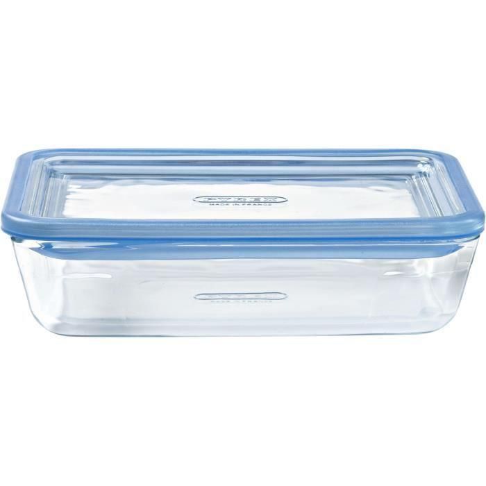Juego de 3 recipientes con tapa - PYREX - Sin plástico - Vidrio - Rectangular - 1,5 L 1 Juego de 3 recipientes con tapa - PYREX - Sin plástico - Vidrio - Rectangular - 1,5 L 1