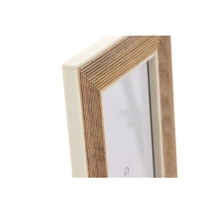 DKD Home Decor Marco de Fotos 13x18 Natural Blanco Mango y Resina 19 x 24 x 1.8 cm 1