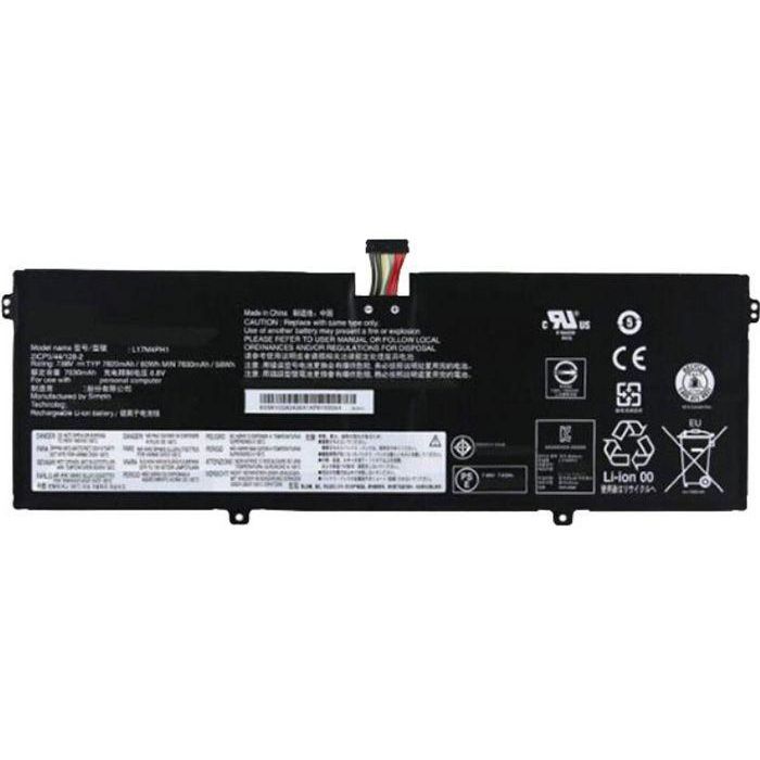 Lenovo Batería Li-ion para Lenovo Yoga C930-13IKB, 7.68V, 60Wh, 4 celdas. Recambio original para mayor autonomía y rendimiento.