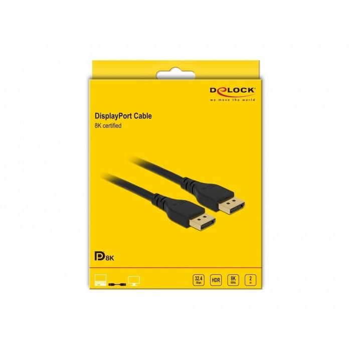 DELOCK DisplayPort Kabel 8K 60Hz 2m DP 8K zertifiziert ohne Einrastfunktion 2 DELOCK DisplayPort Kabel 8K 60Hz 2m DP 8K zertifiziert ohne Einrastfunktion 2