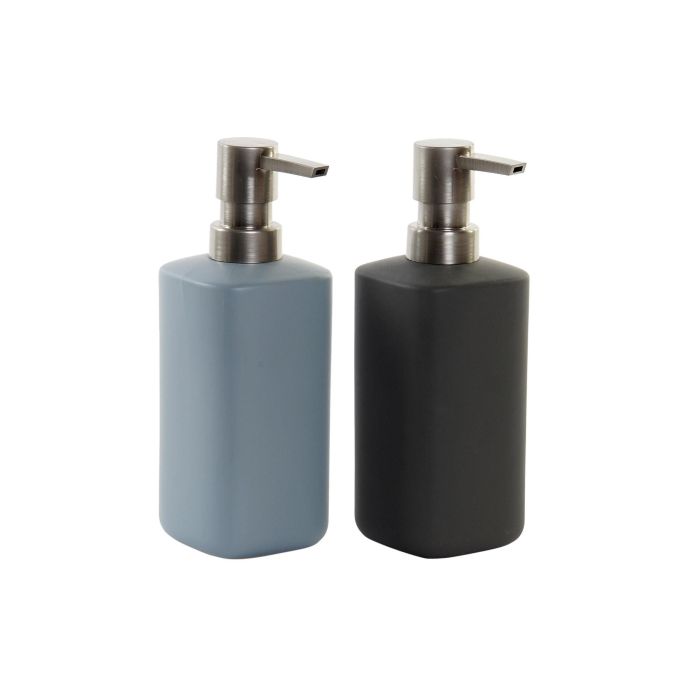DKD Home Decor Dosificador Basicos Gres y ABS Gris Oscuro y Gris Claro 19x7 cm Surtido Aleatorio Pack 6 Unidades