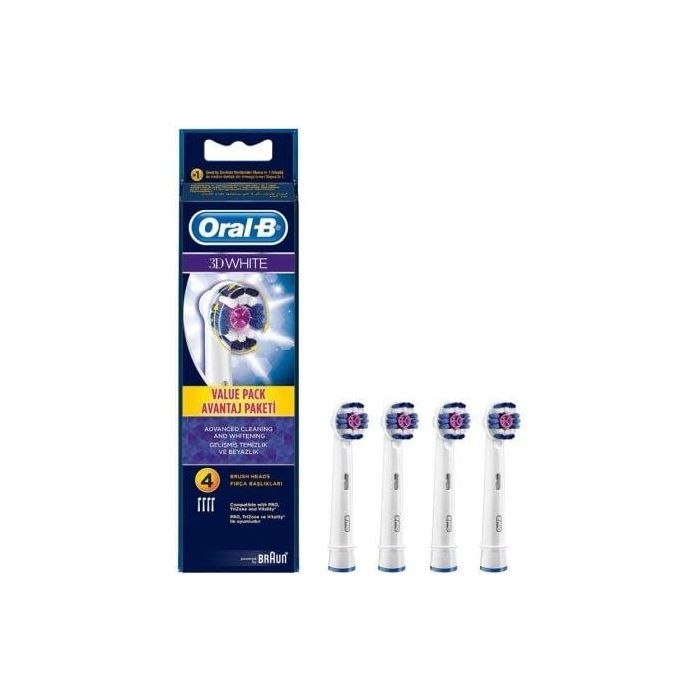 PACK 4 CABEZALES DE RECAMBIO BRAUN ORAL-B EB 18-4 3D WHITE 0 PACK 4 CABEZALES DE RECAMBIO BRAUN ORAL-B EB 18-4 3D WHITE 0