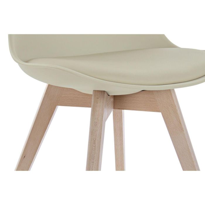 Silla Scandi DKD Home Decor Beige Natural 55 x 83 x 48 cm 4 Silla Scandi DKD Home Decor Beige Natural 55 x 83 x 48 cm 4