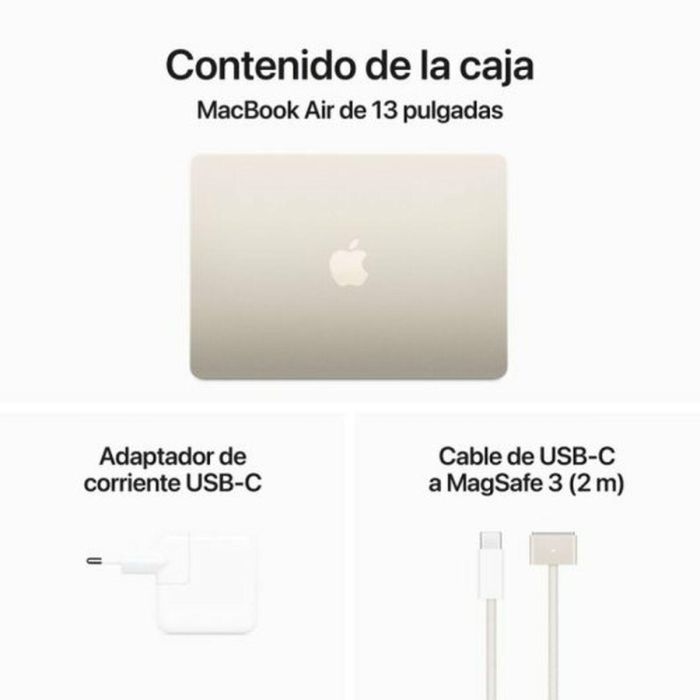 Apple Macbook Air 13,6"/ M3 8-Core CPU/ 8Gb/ 256Gb SSD/ 8-Core GPU/ Blanco Estrella 1