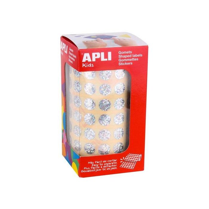Gomets Apli Metalizados Rollo 59H Circulo Ø 10,5 Mm Holografico 5.192 Uds. (11628)
