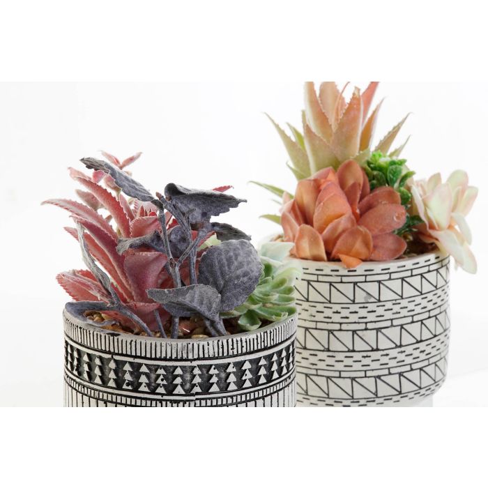 DKD Home Decor Planta Decorativa Artificial Cactus Boho Resina PE Multicolor 11x11x21 cm (2 Unidades) 1