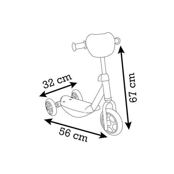 Smoby 7600750917 Patinete de 3 Ruedas Stitch Disney para Niños +3 Años con Altura Ajustable hasta 67 cm y Superficie de Agarre Seguro 2