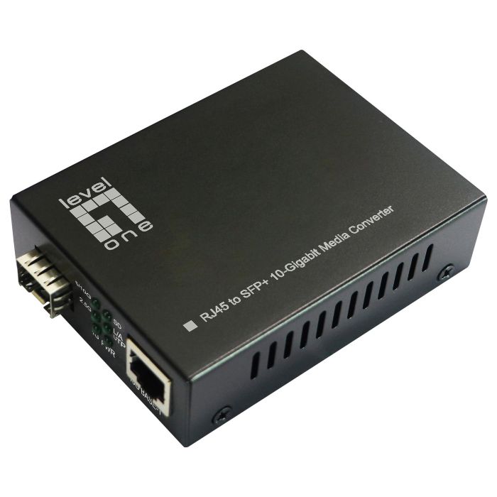 Level One GVT-2051 Convertidor 10GbE RJ45 a SFP+ para Redes de 1000/2500/5000/10000Mbit/s 1