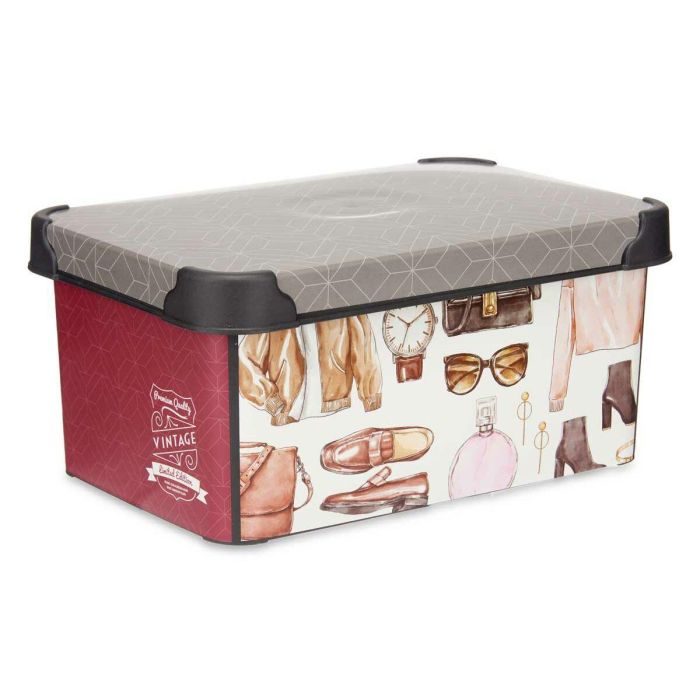 Caja de Almacenaje Plástico Vintage 5 L (19 x 13,5 x 29 cm) (12 Unidades) 2