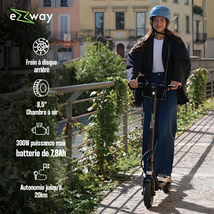 Ezway EX85 Patinete eléctrico - 300 W - Ruedas de 8.5" - Autonomía 20 km 1