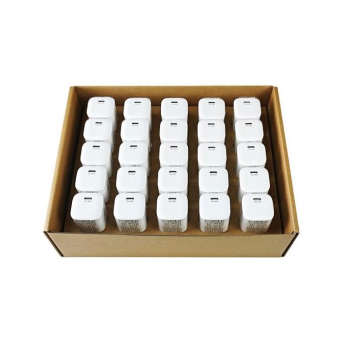 Equip Cargador Pared USB-C 245530 PD 3.0 20W Carga Rápida - Pack de 25 Unidades para iPhone, Samsung, iPad, Nintendo Switch