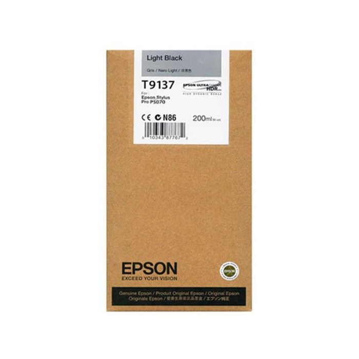 EPSON T9137 Light Black Ink Cartridge (200ml) para SC-P5000 1 EPSON T9137 Light Black Ink Cartridge (200ml) para SC-P5000 1