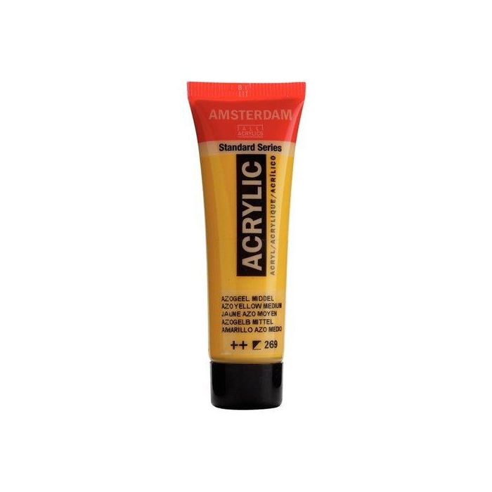 Pintura Acrilica Amsterdam 20 Ml (Tubo) Azo Amarillo Medium 3 unidades