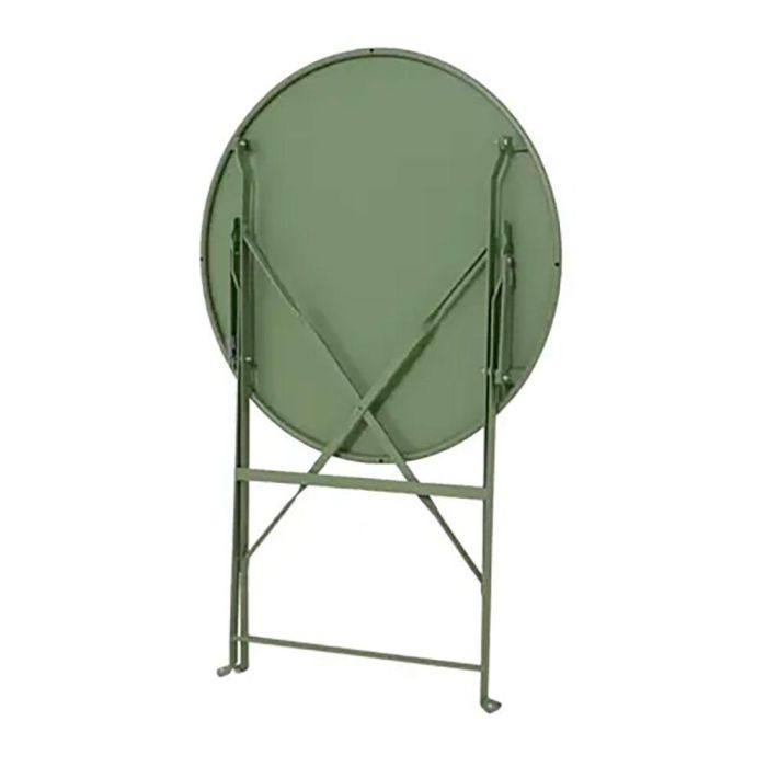 Set jardín mesa y 2 sillas plegables helsingborg de acero verde 3