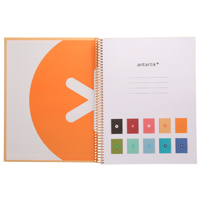Antartik Cuaderno Espiral A4 Micro Peach Tapa Forrada 80 Hojas 90 gr Cuadro 5mm 1 Banda 4 Taladros 2