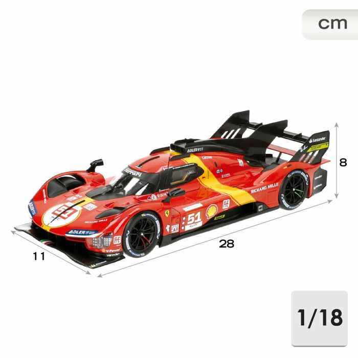 Coche Bburago Ferrari Racing 499 LMH #51 1:18 3