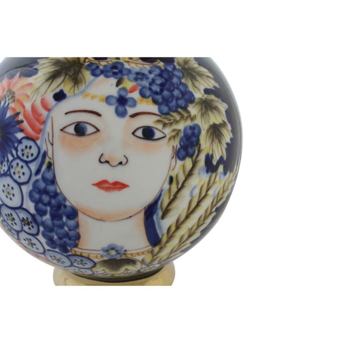 DKD Home Decor Jarrón Decorativo de Porcelana Estilo Shabby Colección Margot con Diseño de Cara Multicolor Azul 19x23x19 cm 2 DKD Home Decor Jarrón Decorativo de Porcelana Estilo Shabby Colección Margot con Diseño de Cara Multicolor Azul 19x23x19 cm 2