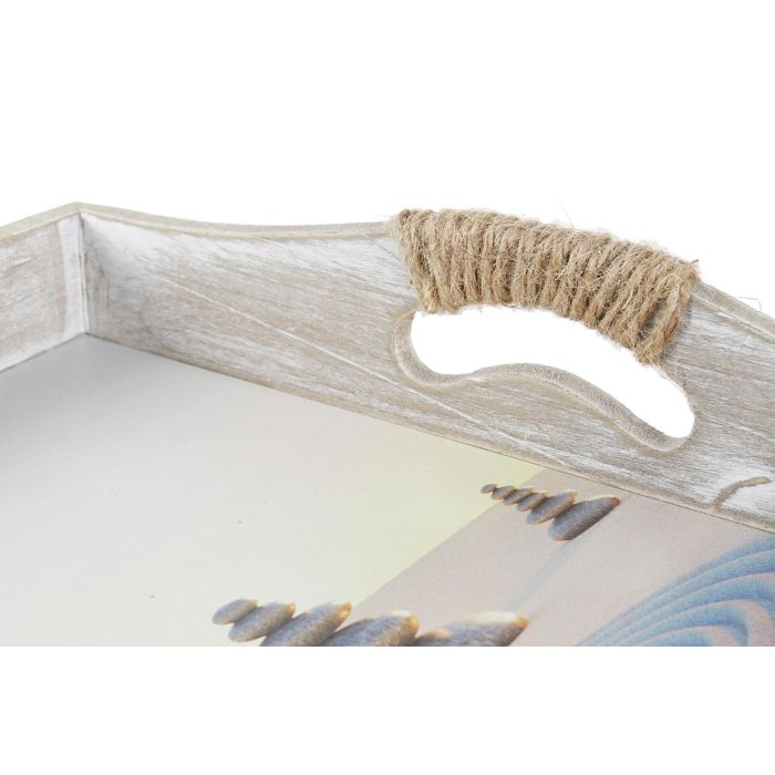 DKD Home Decor Bandeja Oriental Gris Marron MDF Buda 30 x 6 x 40 cm Set de 2 2