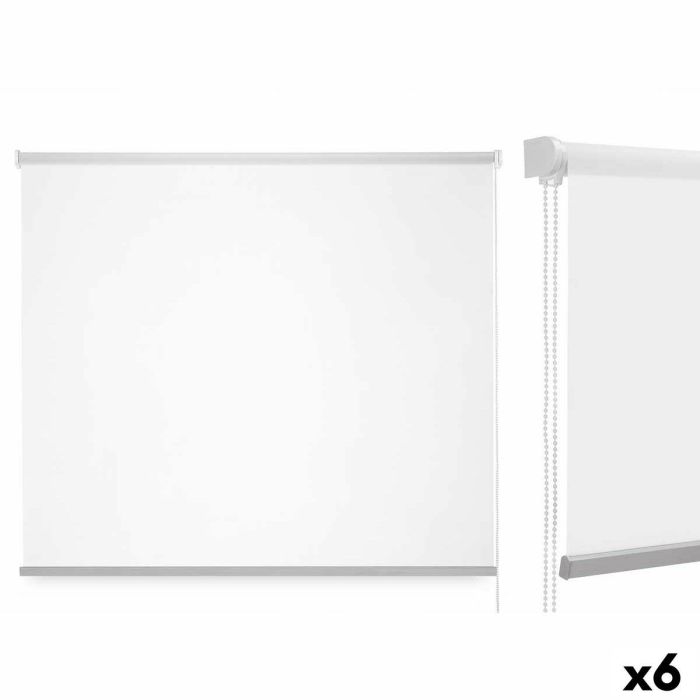 Estor Enrollable 150 x 180 cm Blanco Tela Plástico (6 Unidades)